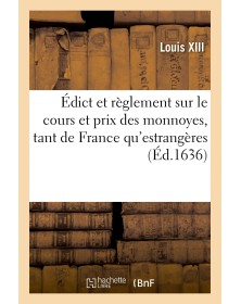 Édict et règlement faict...