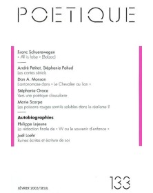 Poétique, n° 133, tome 33