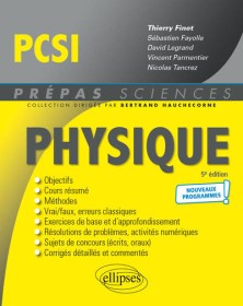 Physique PCSI - Programme 2021